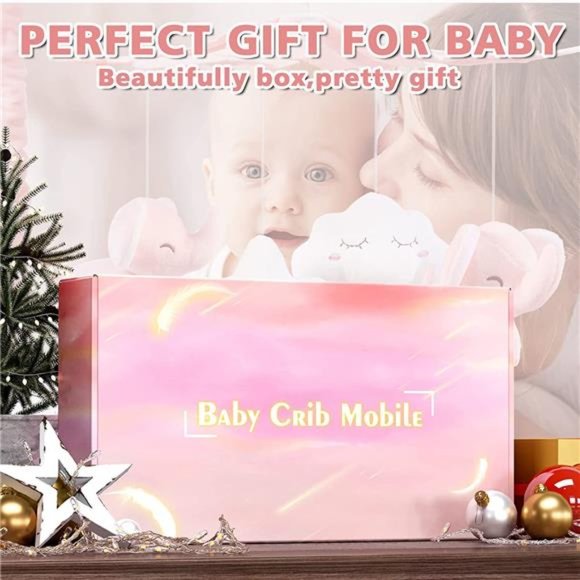 Baby Crib Mobile for Girls with 3 Modes Musical Box,12 Lullabies, Pink, Nursery - Picture 4 of 5